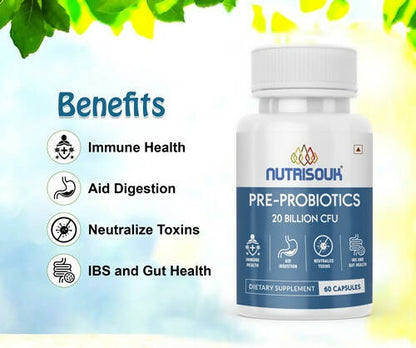 Nutrisouk Pre-Probiotics 20 Billion CFU Capsules