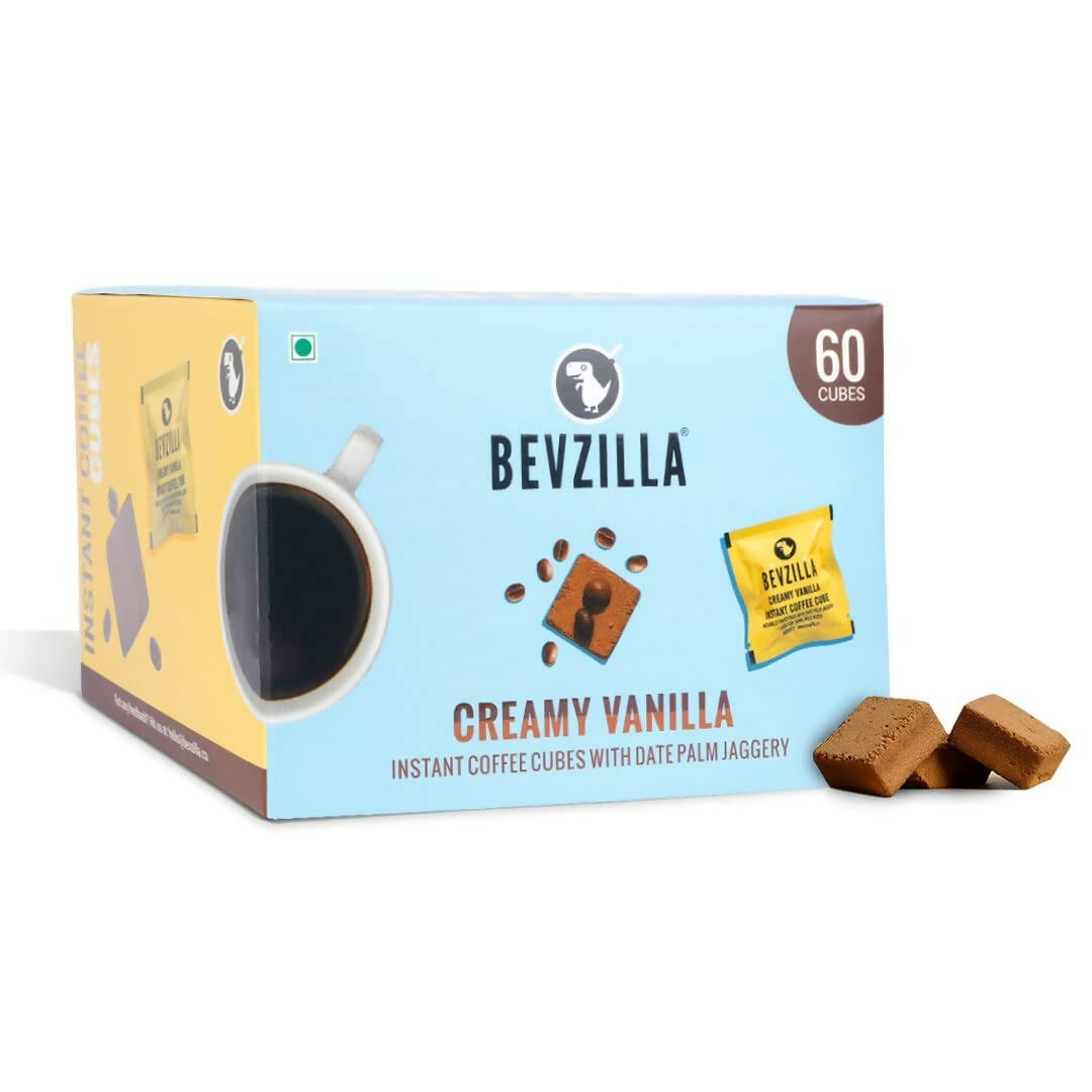 Bevzilla Instant Coffee Cubes Pack with Organic Date Palm Jaggery - Creamy Vanilla - BUDNE