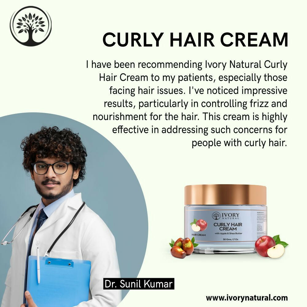 Ivory Natural Curly Hair Cream - Bouncy, Shiny, Humidity-Resistant Curls Hair