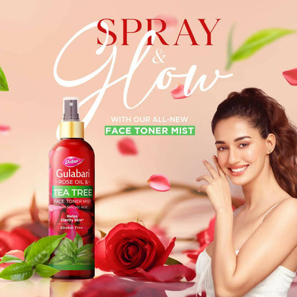 Dabur Gulabari Rose Oil & Tea Tree Face Toner Mist & Rose Water