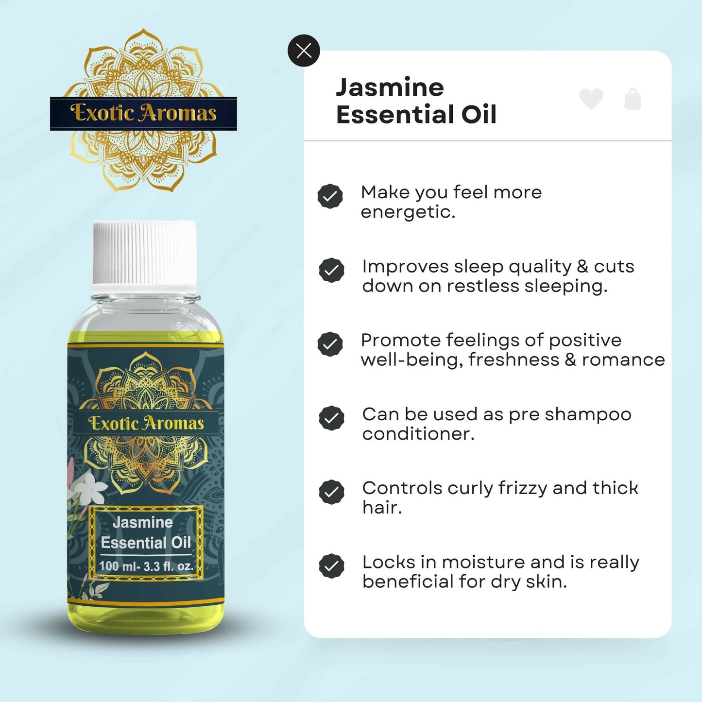 Exotic Aromas Jasmine Essential Oil