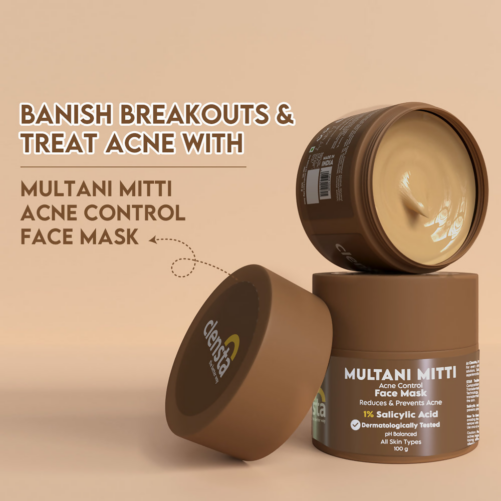 Clensta Multani Mitti Acne Control Face Mask