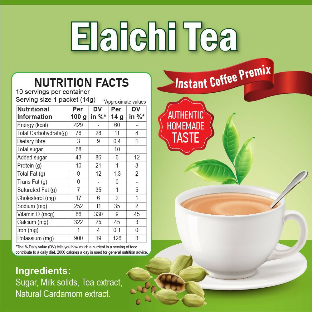 Naivedyam Elaichi Instant Tea Premix Powder Sachets