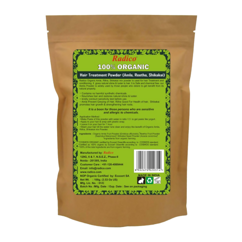 Radico Organic Amla Reetha Shikakai Mix Hair Treatment Powder