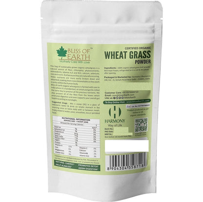 Bliss of Earth Certified Organic Wheat Grass Powder