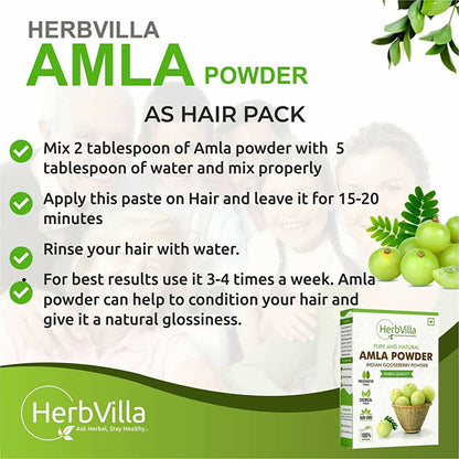 Herbvilla Amla (Indian Gooseberry) Powder For Hair Growth