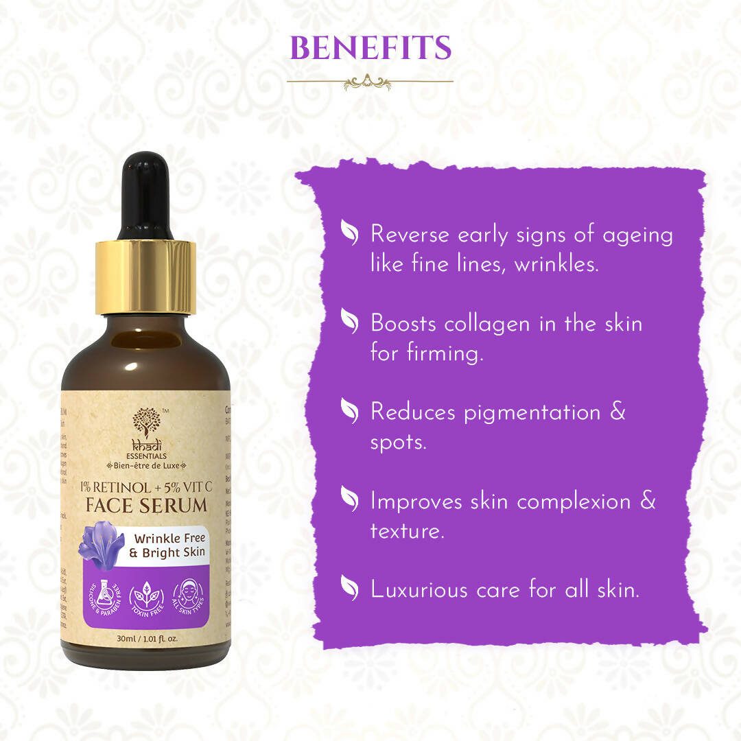 Khadi Essentials 1% Retinol + 5% Vitamin C Face Serum