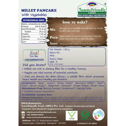 TummyFriendly Foods Millet Pancake Mix - Chocolate, Veggies