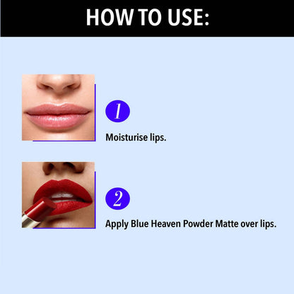 Blue Heaven Powder Matte Lipstick Queen Red