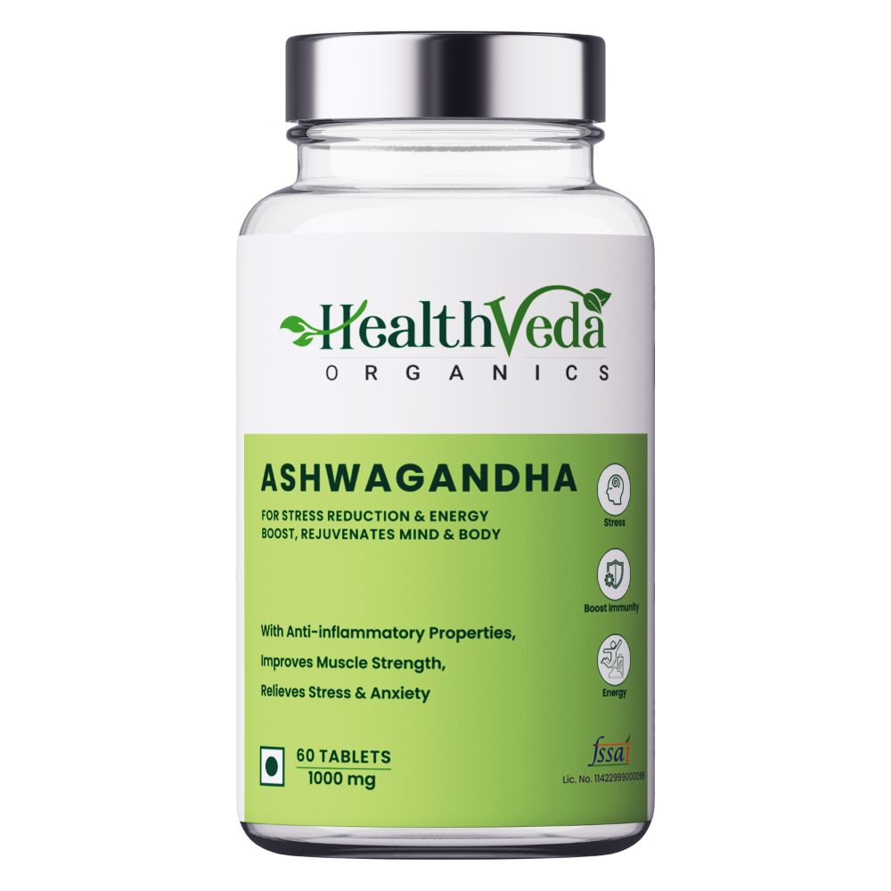 Health Veda Organics Ashwagandha Tablets - BUDNE