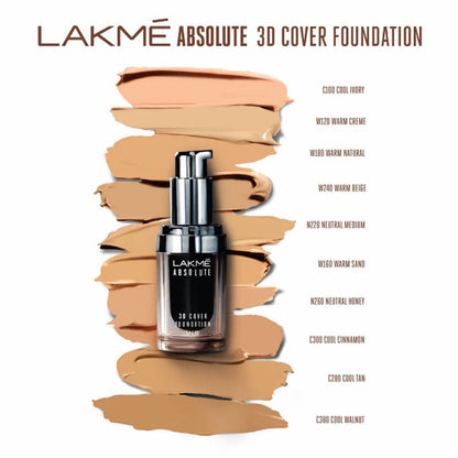 Lakme Absolute 3D Cover Foundation - Cool Ivory