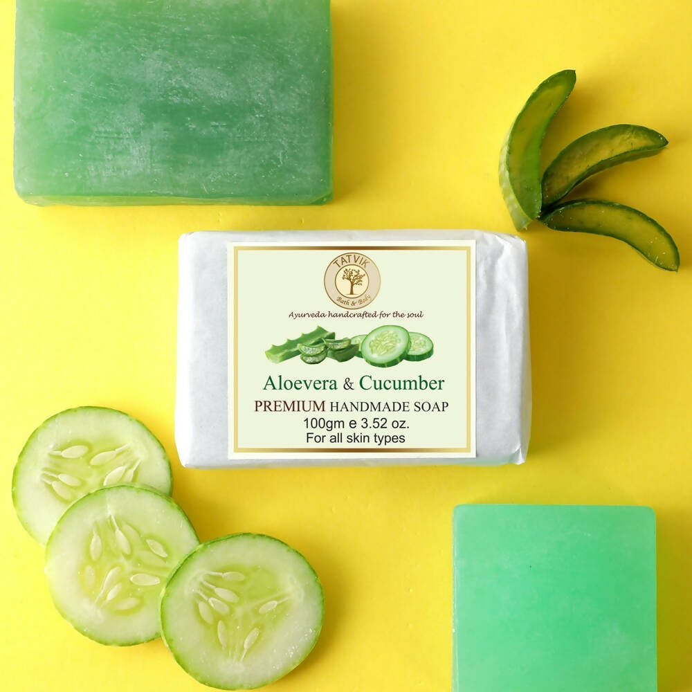 Tatvik Ayurveda Aloe Vera & Cucumber Soap