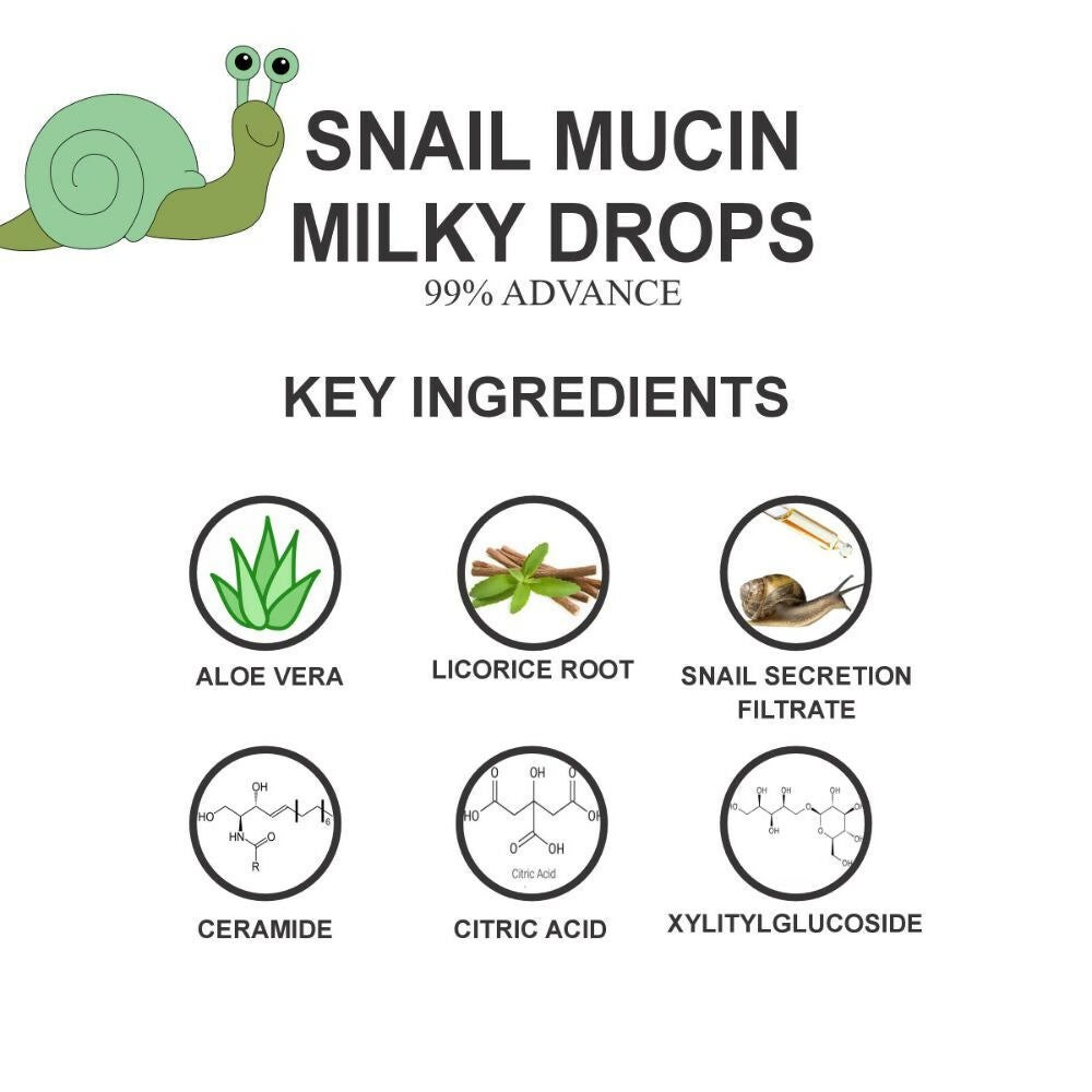 Love Earth Snail Mucin Milky Drops Face Serum