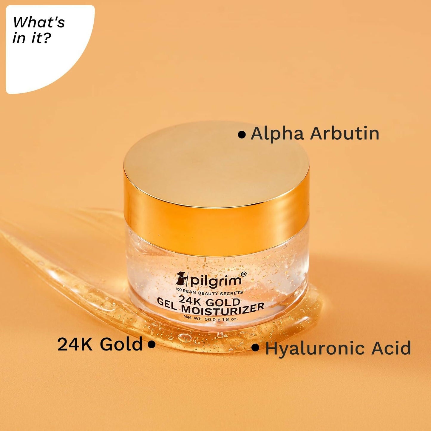 Pilgrim 24k Gold Gel Moisturizer, Reduces Dark Spots, Gives Luxurious Glow, Non-greasy