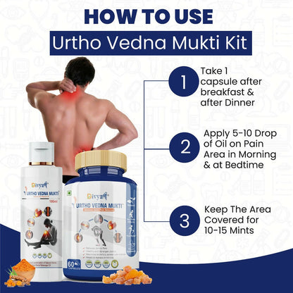 Divya Shree Urtho Vedna Mukti Capsule & Oil Ayurvedic Joint Pain Relief Kit