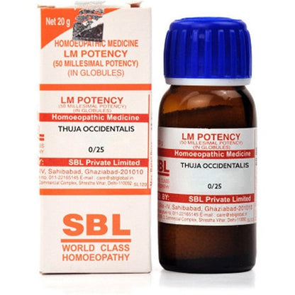 SBL Homeopathy Thuja Occidentalis 0/25 LM Potency