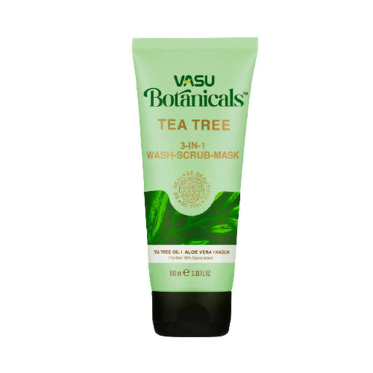 Vasu Botanicals Tea Tree 3 in 1 Face Mask-Scrub-Wash - BUDNEN