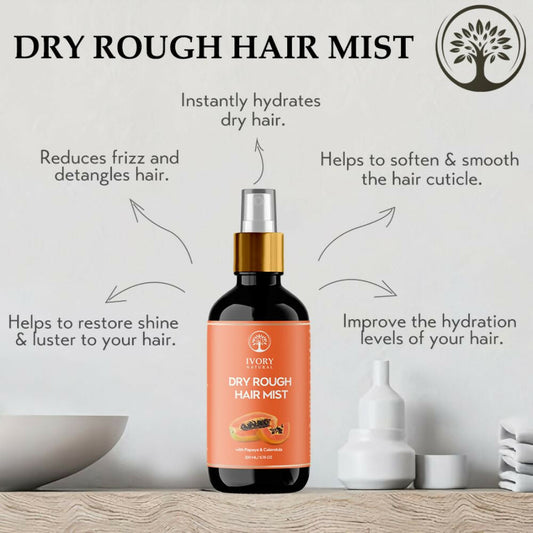 Ivory Natural Dry Rough Hair Mist - Reenergize, Moisturize, And Glow - Immediate Hydration For Dry Hair