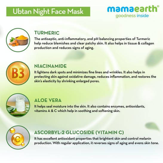 Mamaearth Ubtan Night Face Mask for Glowing Skin