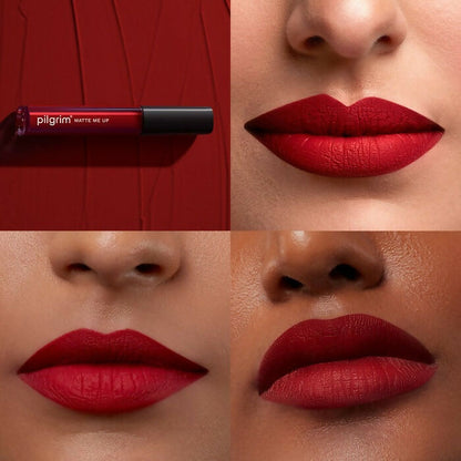 Pilgrim Matte Me Up Liquid Lipstick The Red Stiletto