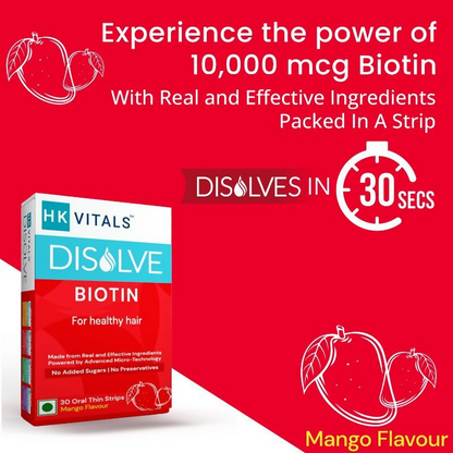 HK Vitals Disolve Biotin Strips - Mango Flavour