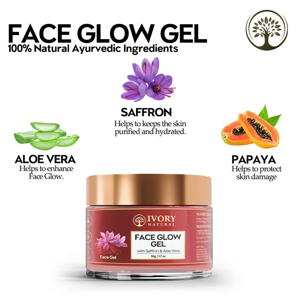 Ivory Natural Face Glow Gel For Instant Glow And Timeless Radiance, Achieve Glowing And Shiny Face