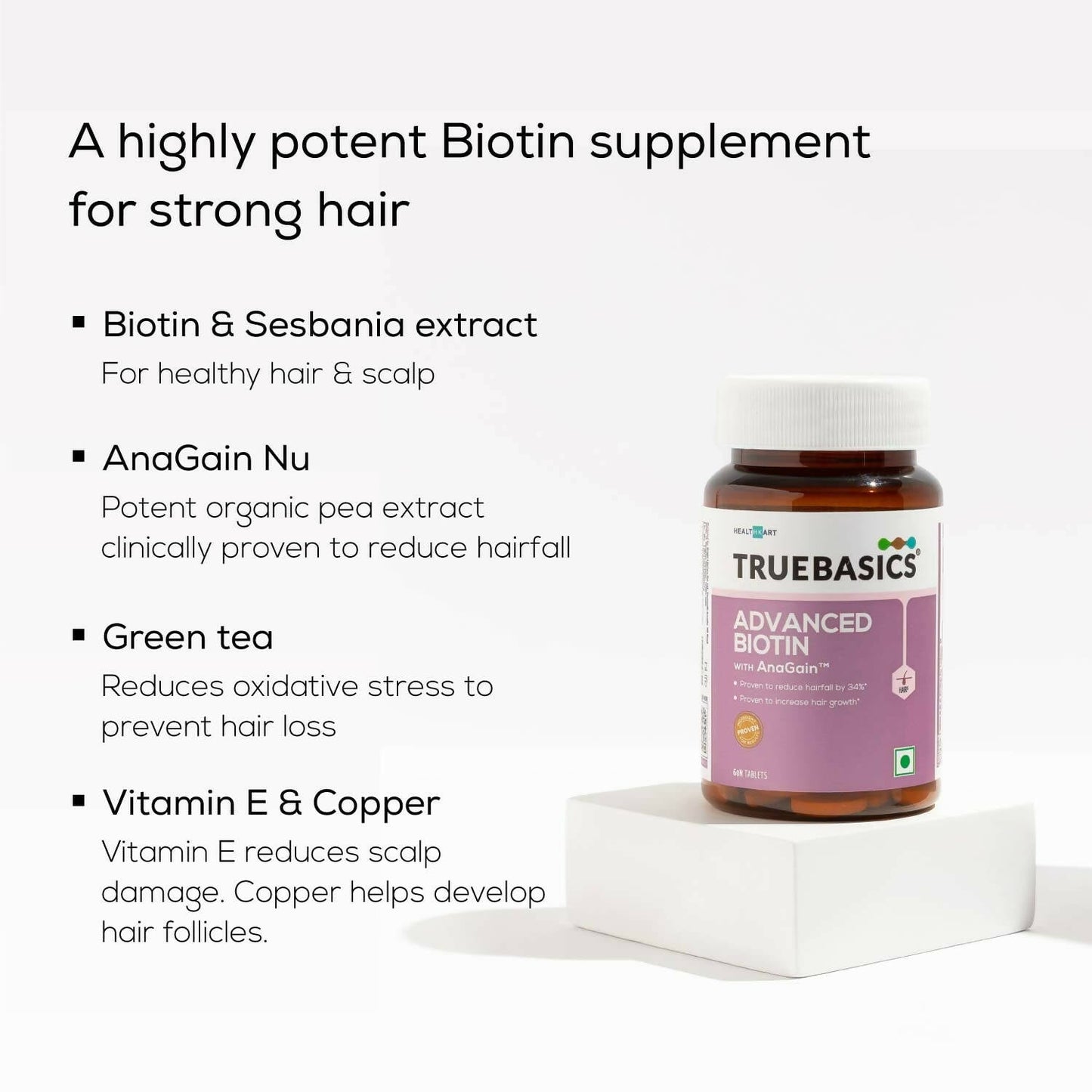 TrueBasics Advanced Biotin with AnaGain Tablets