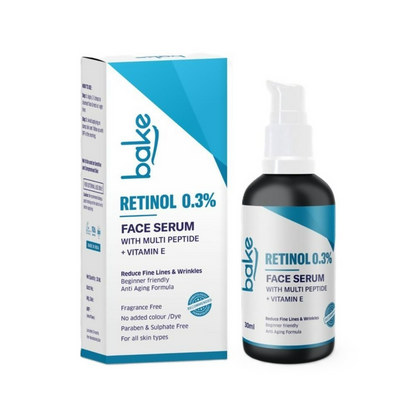 Bake 0.3% Retinol Beginner Friendly Face Serum With 2% Multi Peptide & Vitamin E