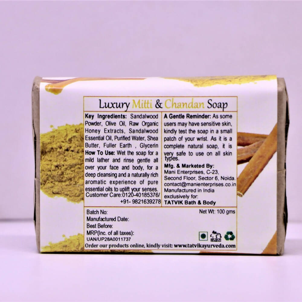 Tatvik Ayurveda Mitti & Chandan Luxury Handmade Soap