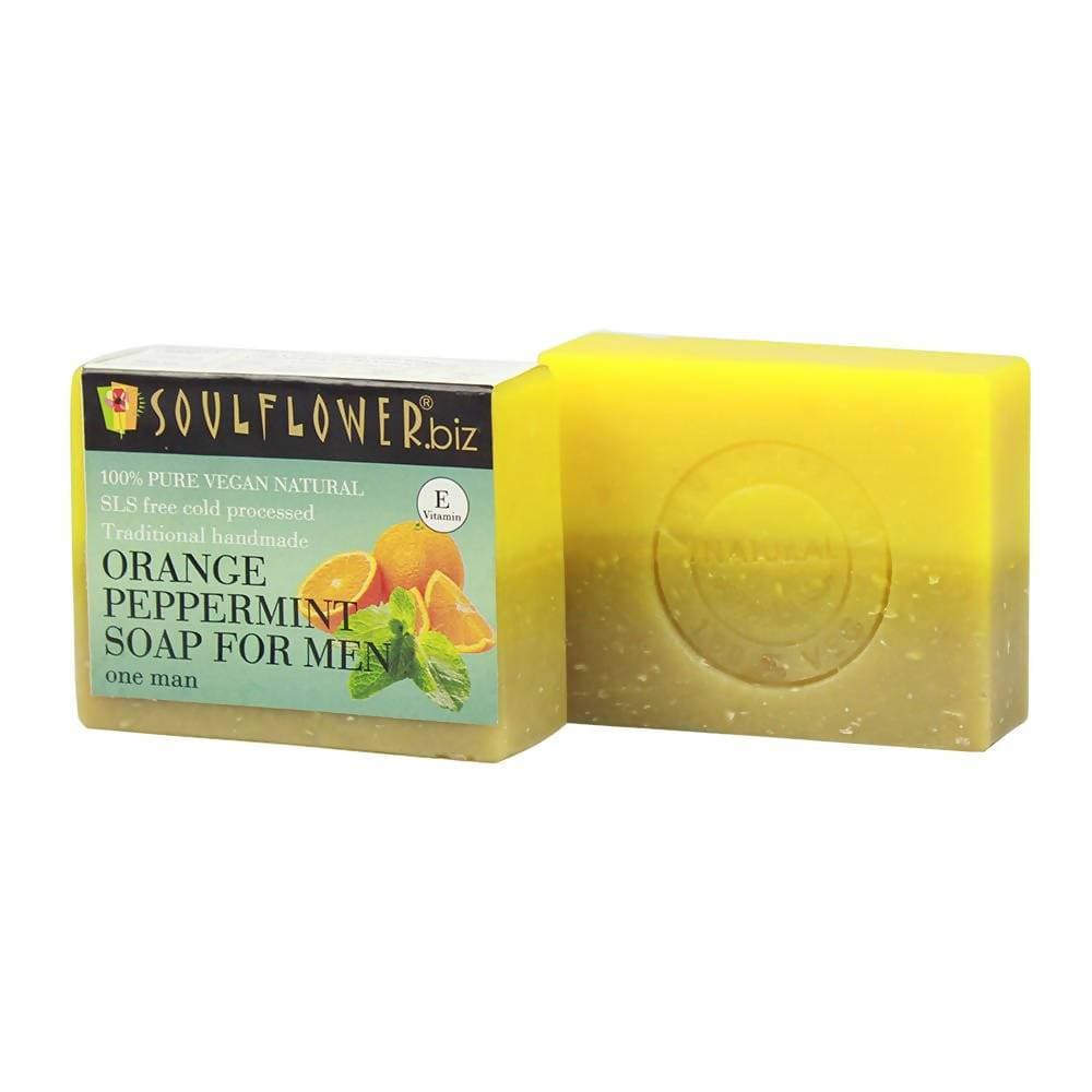 Soulflower Orange Peppermint Handmade Soap For Men