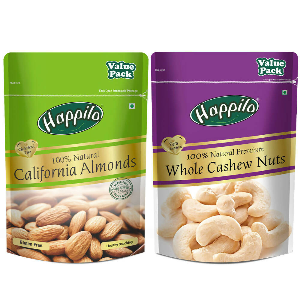 Happilo Premium Dry Fruit Combo (Almond & Cashews) - BUDNE