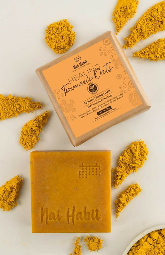 Nat Habit Cold Processed Healing Turmeric-Oats Soap - BUDNE