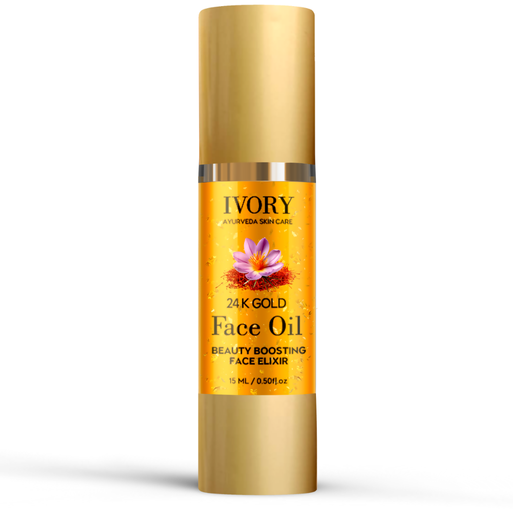 Ivory Natural 24K Gold Face Polish Oil For Luxurious Exfoliating And Rejuvenating Skincare