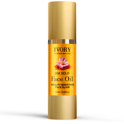 Ivory Natural 24K Gold Face Polish Oil For Luxurious Exfoliating And Rejuvenating Skincare