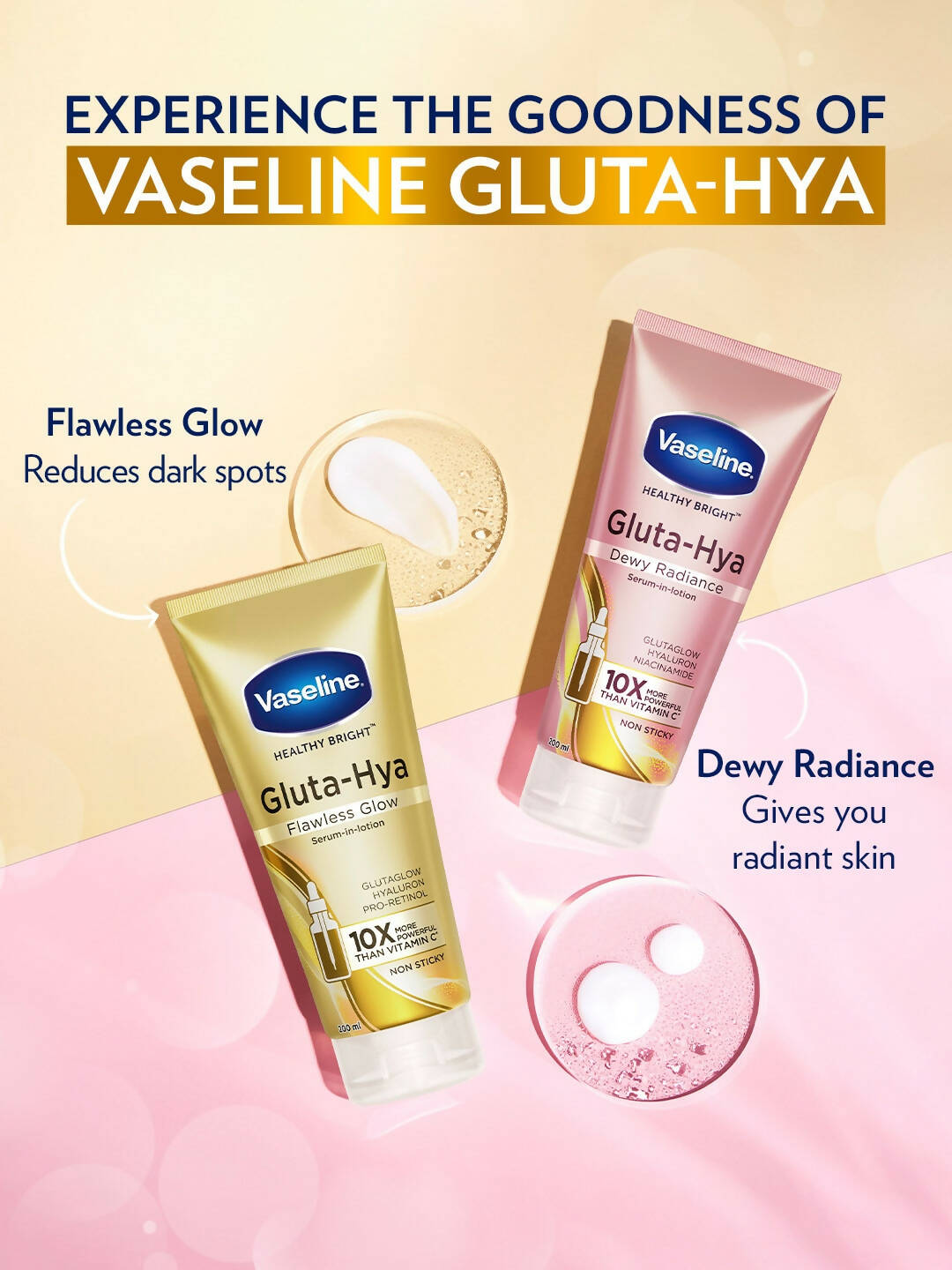 Vaseline Gluta Hya Serum-in-Lotion - Dewy Radiance & Flawless Glow Combo