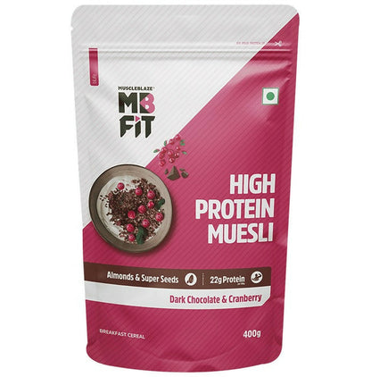 MuscleBlaze Fit High Protein Muesli - Dark Chocolate & Cranberry - BUDNE