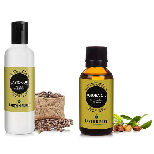 Earth N Pure Essential Oils (Jojoba & Castor) Combo - buy in USA, Australia, Canada