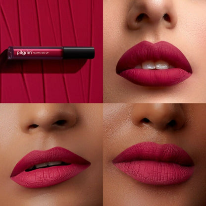 Pilgrim Matte Me Up Liquid Lipstick Pink Climax