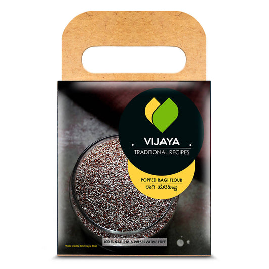 Vijaya Traditional Recipes OneScoop Ragi Hurihittu (Ragi Popped Flour)