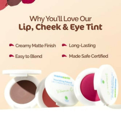 Mamaearth Nourishing Natural Lip Cheek & Eye Tint With Vitamin C & Cocoa-Coco Nude