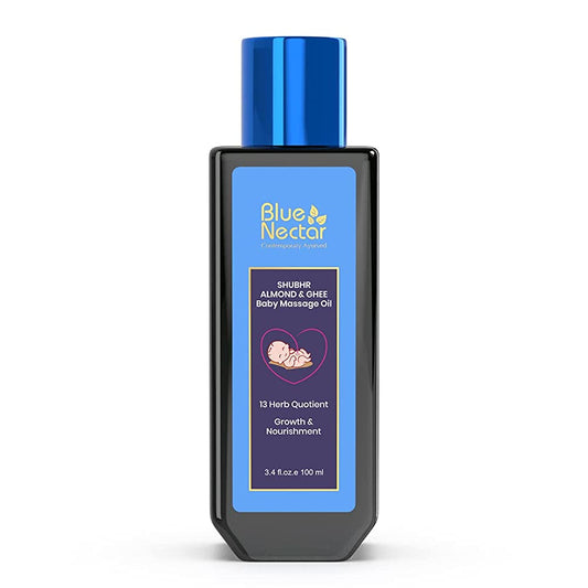 Blue Nectar Shubhr Baby Massage Oil with Ghee Almond -  USA, Australia, Canada 