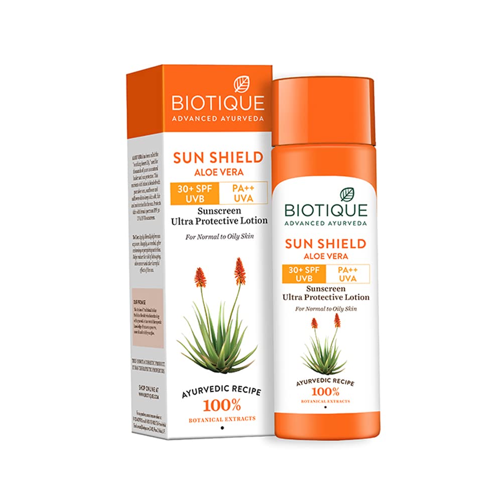 Biotique Advanced Ayurveda Bio Aloe Vera 30+SPF UVA/UVB Sunscreen Ultra Soothing Face Cream/Lotion - BUDNE