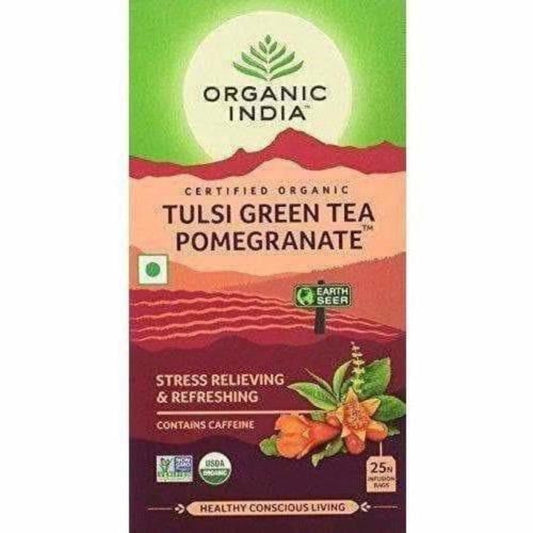 Organic India Tulsi Green Tea, Pomegranate, 25 Tea Bags