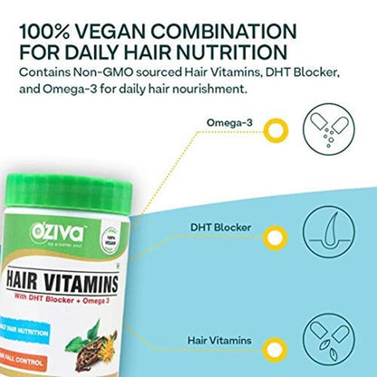 OZiva Hair Vitamins (With Biotin, Iron & Vitamin E)
