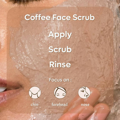 mCaffeine Naked & Raw Coffee Face Scrub with Walnut for Fresh Glow
