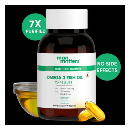 Man Matters Double Strength Omega 3 Fish Oil Softgel Capsules