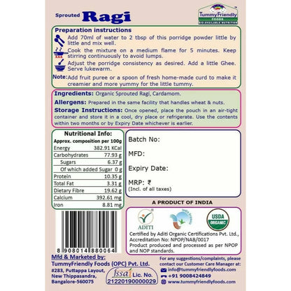 TummyFriendly Foods Certified Ragi Porridge Mixes - Stage1, Stage2, Stage3