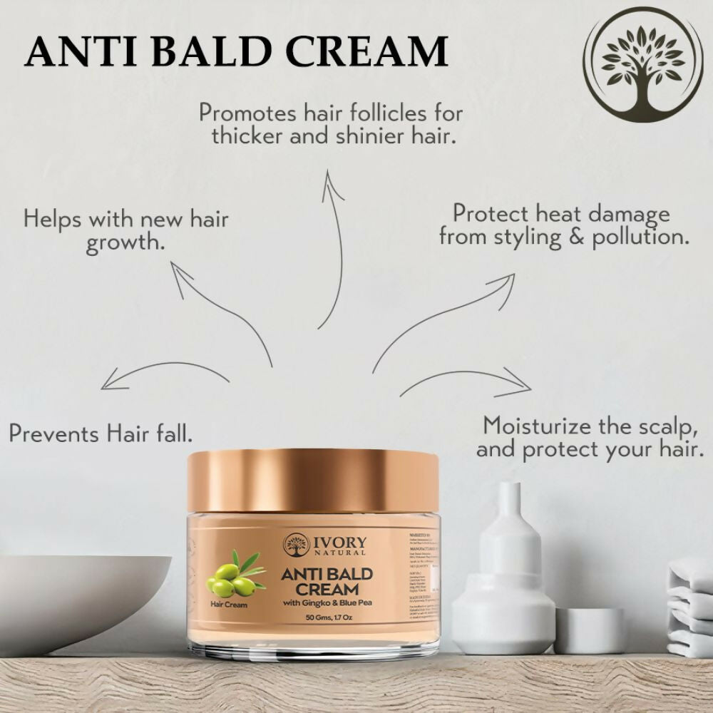 Ivory Natural Bald Cream For Hair For Stimulate Growth Of Hair, Avoid Thinning