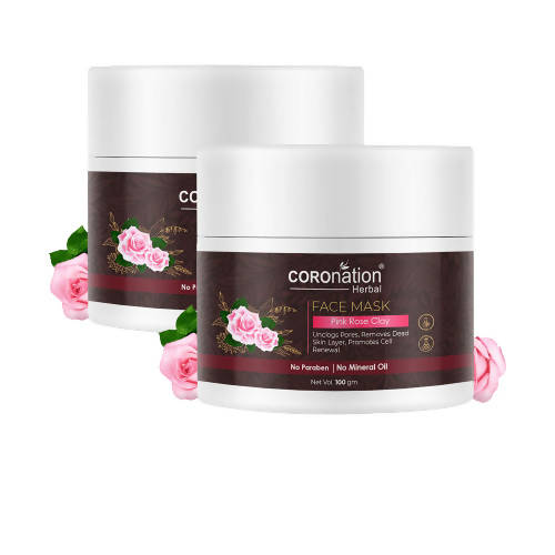 Coronation Herbal Pink Rose Clay Face Mask - usa canada australia