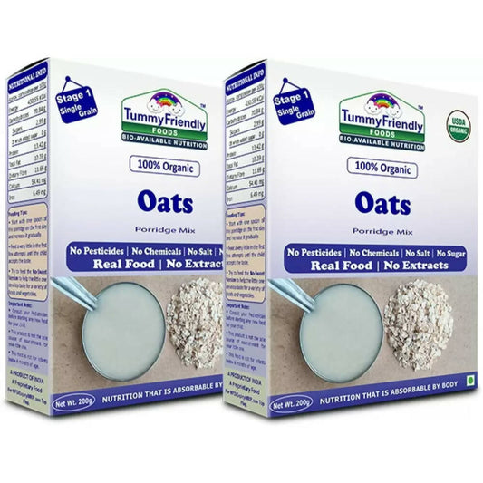TummyFriendly Foods Certified Organic Oats Porridge Mix for 6 Months Old -  USA, Australia, Canada 